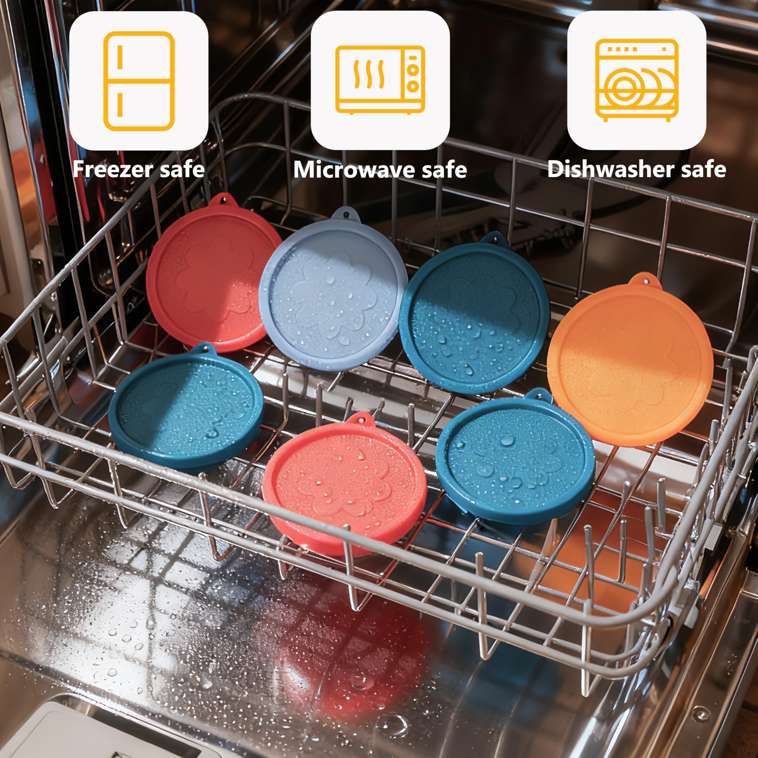 VIOTIIN 2 Cup Silicone Replacement Lids Storage Cover for Anchor Hocking Glass Bowls (Container not Included) 4 Pack Microwave, Dishwasher and Freezer Safe