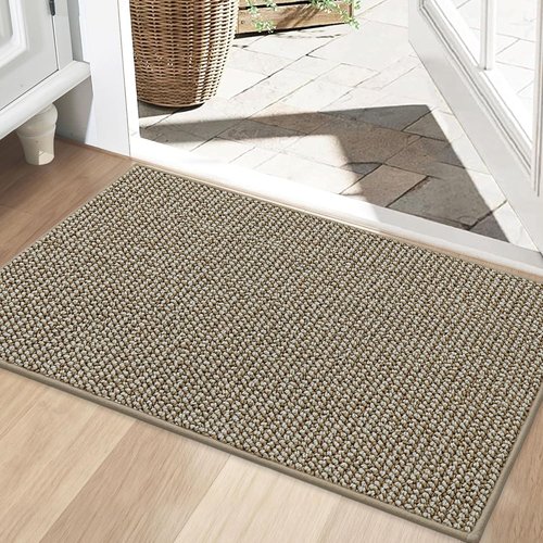 BEQHAUSE Dirt Trapper Door Mat - Non-Slip, Washable, Absorbent Entrance Mat | 24" x 36", Light Beige
