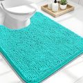OLANLY U-Shaped Toilet Rug - Extra Soft Chenille Bathroom Mat, Quick-Dry & Non-Slip, 24x20, Teal