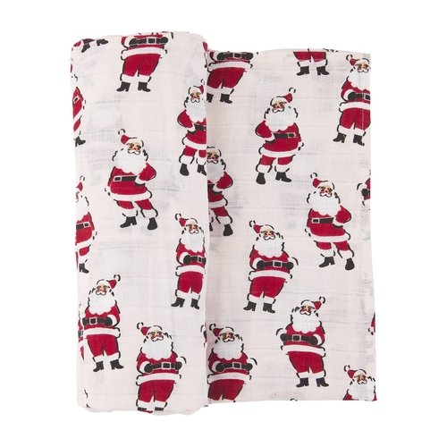 Mud Pie Vintage Christmas Santa Swaddle, Pink, 47" x 47"