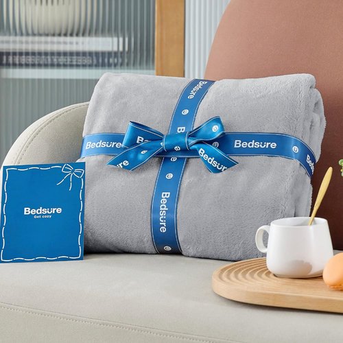 Bedsure GentleSoft Fleece Blanket - King Size Light Grey Plush Microfiber, 108x90 Inches Cozy Luxury