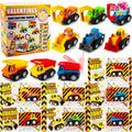 JOYIN 28 Valentine's Day Mini Construction Vehicle Greeting Cards for Kids Classroom Exchange Prizes, Construction Truck Toys Party Favor Gifts