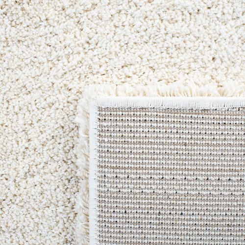 SAFAVIEH Milan Shag Collection Area Rug - 4' Round, Ivory, Solid Design, Non-Shedding & Easy to Clean, Plush Thick Pile, Ideal for Living Room, Bedroom (SG180-1212)
