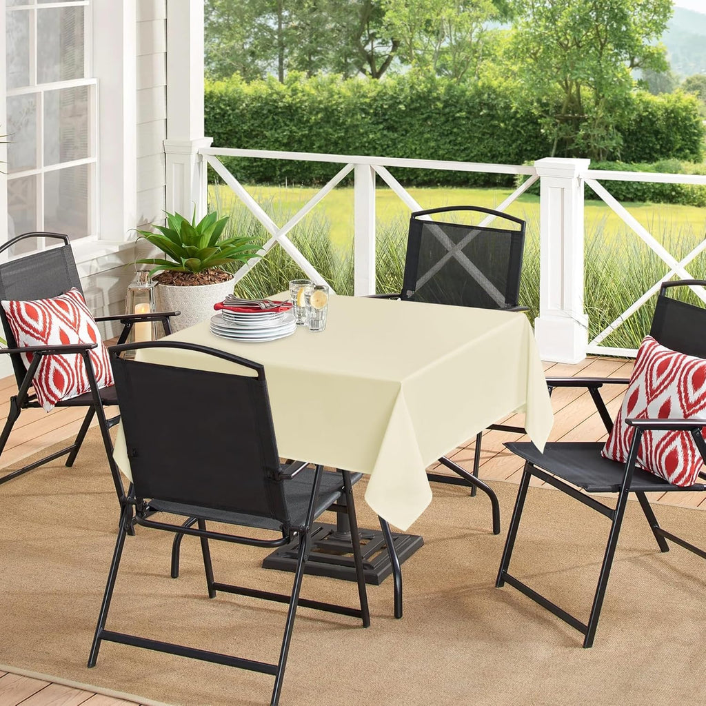 Sancua Small Square Tablecloth - 36x36 Inch Beige Polyester Cover for Square/Round Tables