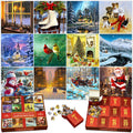 Unique Jigsaw Puzzle Advent Calendar 2025 - 12 Festive 100-Piece Puzzles for Family Fun