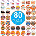 Crazy Cups Flavored Coffee Pods Variety Pack for Keurig K Cups Brewers, Assorted Flavored Coffee Sampler, 80 Count