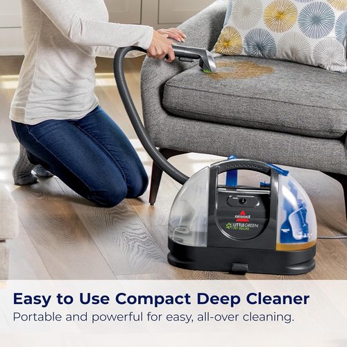 Bissell Little Green Portable Carpet Cleaner - Pet-Friendly Auto Detailer | Gray/Blue, Compact Design