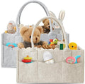 HIPHOP PANDA Diaper Caddy Organizer - Sturdy Portable Storage for Newborn Essentials - Grey/Oatmeal 2-Pack Gift Set