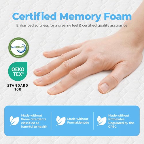 Neo Sleep King Cooling Gel Memory Foam Mattress - 10 Inch Medium Firm Pressure Relief | CertiPUR-US Certified