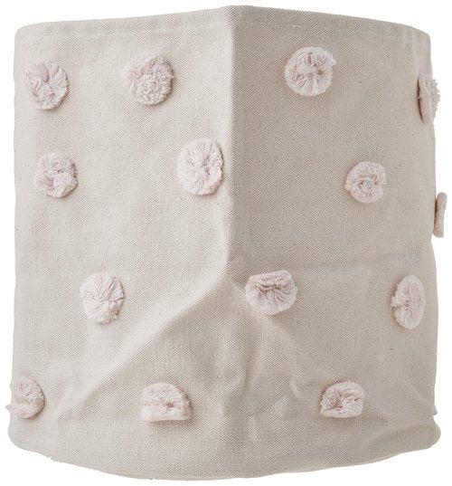 Pehr Pom Pom Basket, Bin (Blush) | 100% Cotton Canvas Storage for Nursery, Playroom & Home | Decorative Organizer | 13”D x 12”H