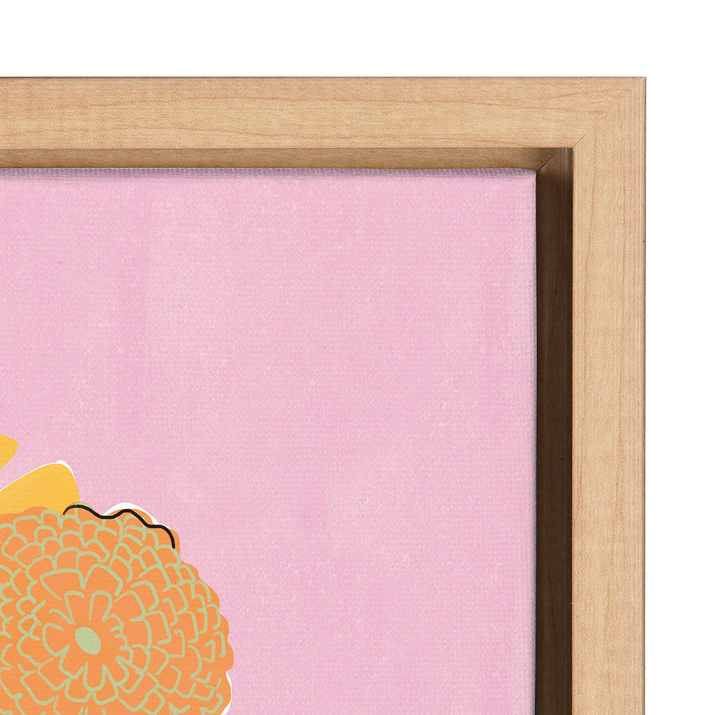 Kate and Laurel Sylvie Miracle Vase Framed Canvas Wall Art by Alja Horvat, 23x33 Natural, Floral Art for Wall