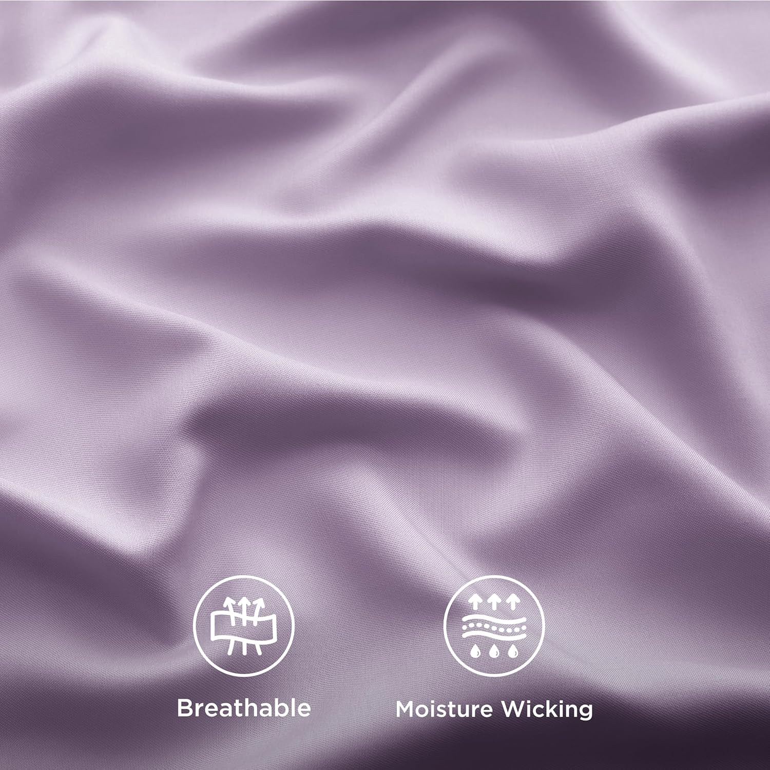 Bedsure King Size Cooling Sheets Set - Breathable & Soft Rayon from Bamboo, Deep Pocket, Lilac