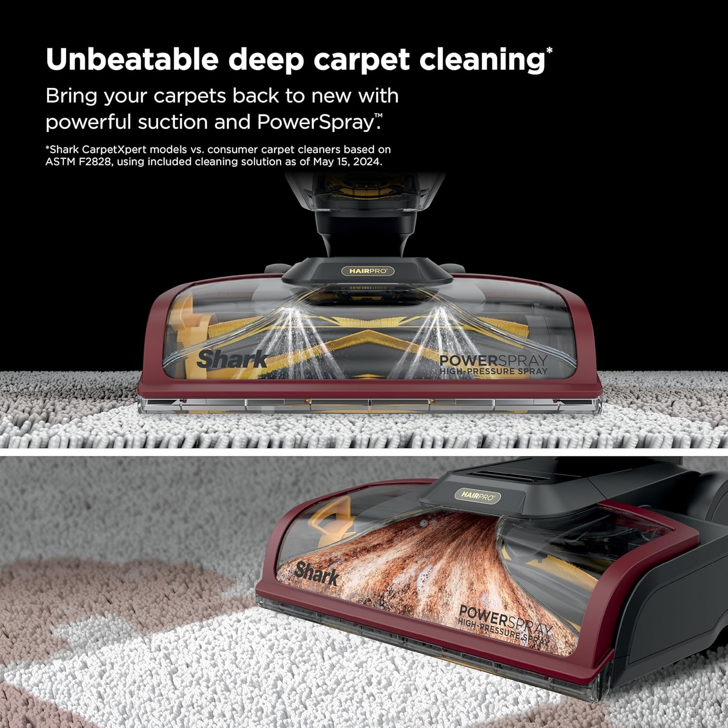 Shark CarpetXpert HairPro - Upright Carpet & Area Rug Cleaner | Effective Pet Hair Removal & Odor Elimination | Magenta