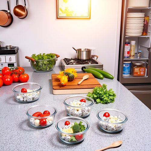 R.repad yay Small Round Glass Food Storage Containers With Lids, 1.5 Cup Round Meal Prep Bowls With Lids BPA-Free, Airtight Small Glass Food Containers for Microwave, Dishwasher, Freezer Safe-（4 pack）