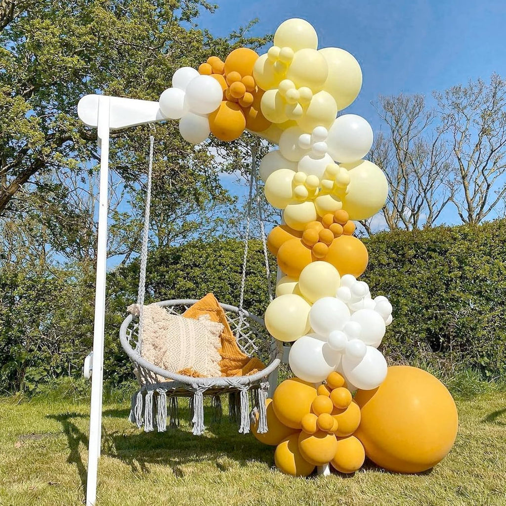 Skiennix Pastel Yellow Balloon Arch Kit - 120pcs in Various Sizes for Gender Reveal & Baby Shower Decor