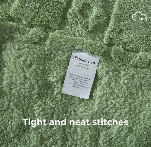 CLOUDS HUG Green Throw Blanket for Couch - Soft Flower Blankets for Women, Cute Small Fleece Throws for Girls as Gifts, 50x60 Inches, Farmhouse