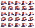 Beistle 66617-25 25-Pack Foil Patriotic Hi-Hats, Red/White/Blue