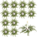 Canlierr Christmas Pine Taper Candle Rings - 12 Pack Mini Wreaths for Holiday Table Centerpieces | 1.38 Inch