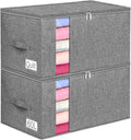 60L Storage Bag by [Brand Name] - Rigid Support for Blankets & Comforters | Stackable Closet Organizer, Gray, 2 Pack