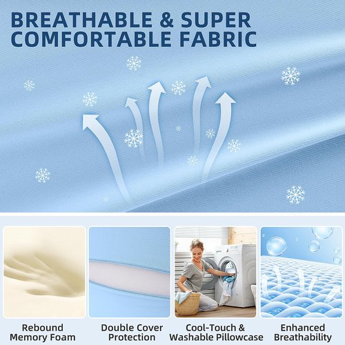 Hervimo Side Sleeper Pillow, Side Sleeper Pillows for Adults, Memory Foam Pillow for Neck and Shoulder Pain, Ideal for Side Sleepers, Side Sleeper Pillows with Arm Hole (Blue)