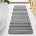 LOCHAS Long Bathroom Rugs Runner, 24" x 60" Large Bath Rug Non Slip Washable, Absorbent Microfiber Bath Mat Luxury Soft, Cozy Bathroom Runner Rug for Shower Quick Dry, Grey