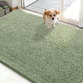 OLANLY Dog Door Mat - Absorbent Non-Slip Chenille Mat for Muddy Paws | 50x30 Sage Green Indoor Carpet