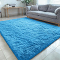 OLANLY Large Area Rug - Soft Fluffy Shaggy Carpet for Living Room & Bedroom | Bright Blue, 5x8 ft