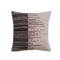 18 Inches Square Cotton Jacquard Pillow with Jute Embroidery, Multicolored