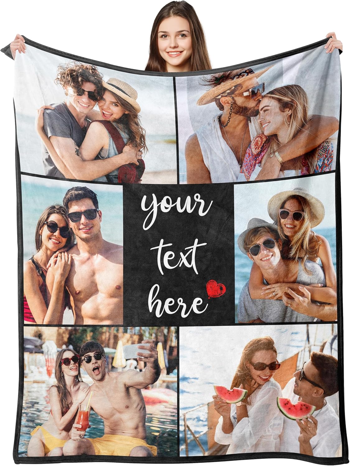 Regine Switzerland Custom Photo Blanket - Personalized Collage Throw for Anniversary & Birthday Gifts