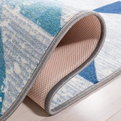 SAFAVIEH Washable Rug Kids Playhouse Collection - 3'3" x 5'3", Grey & Blue, Slip Resistant & Easy to Clean, Ideal for Kids Room, Playroom, Nursery, Boys & Girls Room (KPH222F)
