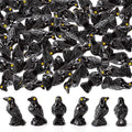 Regine Switzerland Miniature Black Raven Figurines - 30 Pcs Spooky Halloween Decor for Terrariums & Crafts