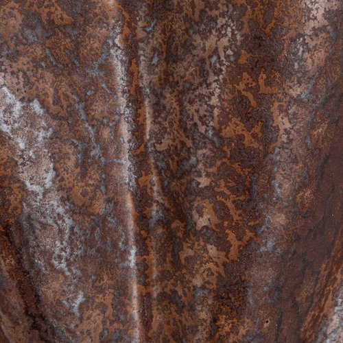Bloomingville Round Stoneware Ruffled Bowl with Reactive Glaze, Brown