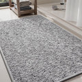 PADOOR Thin Bath Mats, Braided Bath Mats for Bathroom, No-Slip Rubber Backed Bath Rugs, Machine Washable & Quick Dry Absorbent Bathroom Mat (17"x28", Grey)