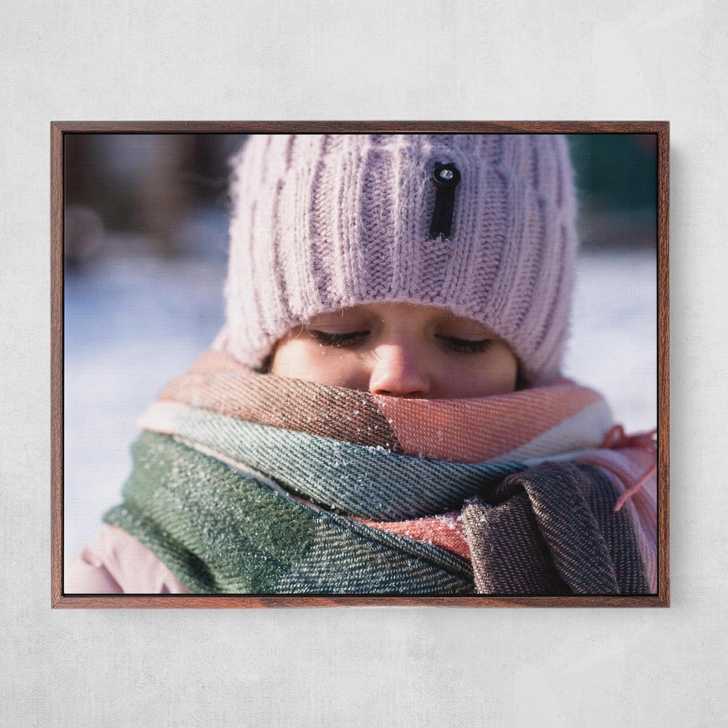 P&L ART. Personalized Custom Canvas Prints: Photo On Canvas Transform Your Photos into Stunning Framed Wall Art Digitally Printed Photo To Canvas Ideal for Home Decor Gifts Keepsakes Walnut 12X16