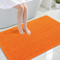 OLANLY Large Bathroom Rugs - Extra Soft Chenille Bath Mats | Quick Dry, Machine Washable, 47x32, Orange