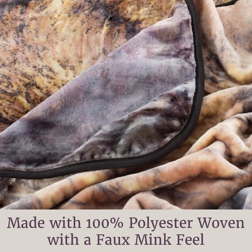 Wolf Blanket – 80x92-inch Printed Pair of Wolves Blanket - Plush Thick 8lb Faux Mink Queen Throw Blanket for Couch, Sofa, or Bed by Lavish Home