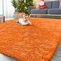 OLANLY Large Area Rug - Soft Fluffy Shaggy Indoor Carpet for Living Room & Bedroom | 8x10, Orange