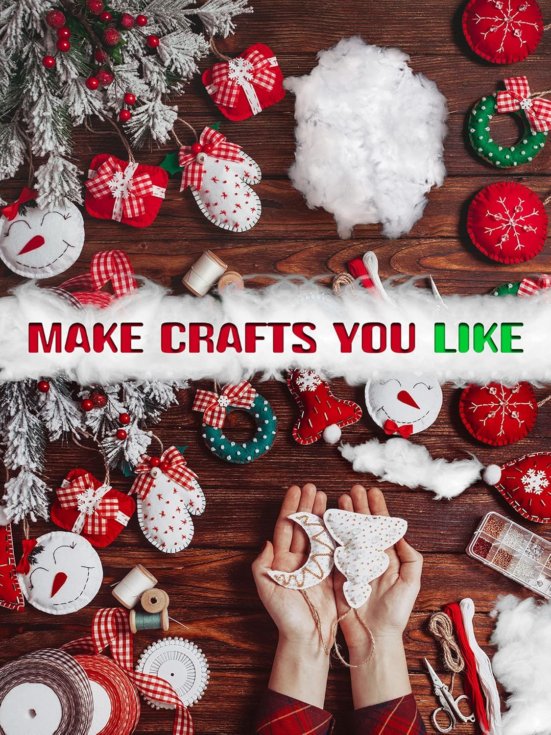 Riakrum Fake Snow | Fluffy Artificial Snow Cotton for Winter Decor - 60g Indoor Christmas Decoration