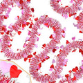 50FT Valentines Day Garland - Red Pink White Heart Valentines Tinsel Garland, Metallic Valentine Day Garland Decor for Mantel, Tree, Valentine's Day Decorations for Home (Pink)