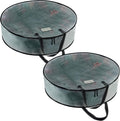 VENO Wreath Storage Container - 24 Inch Heavy-Duty Clear Bag with Wall Hanging Handles | 2 Pack