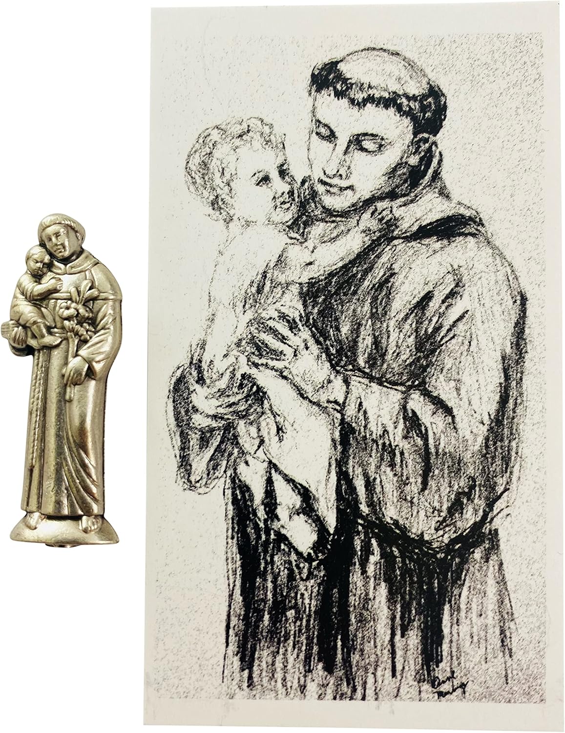 Westman Works St. Anthony Prayer Kit - Patron Saint of Lost Causes with Pocket Statue & Holy Card
