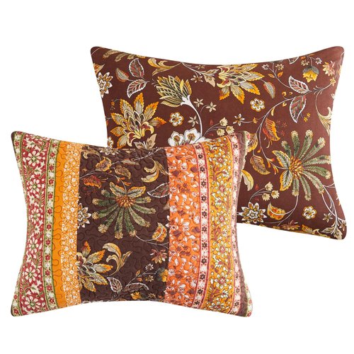 Greenland Home Barefoot Bungalow Audrey Sham, Standard 20 x 26-inch, Chocolate