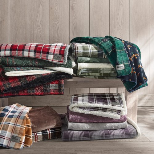 Eddie Bauer - Throw Blanket, Ultra-Soft Bedding with Faux Fur Reverse, Throw Blanket for Couch or Bed (Capitol Hill Plaid Red, 50" x 70")