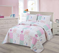 MK Collection Bedspread Set Kids Teens Fairy Unicorn Pink White Flowers Bedspread Set New (Twin)