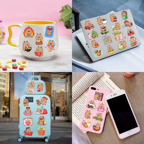 96 PCS Funny Capybara Capy Pre-Cut Temporary Tattoos for Kids | Super Cute Themed Birthday Party Favors, Supplies, Decorations, Animal Fake Tattoo Stickers, School Rewards Prizes & Gifts Boys & Girls
