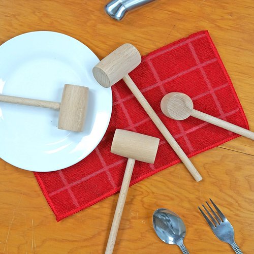 "Wooden Crab Mallet Seafood Lobster Shellfish Cracker Hammer - Hardwood Set of 4 by Southern Homewares"