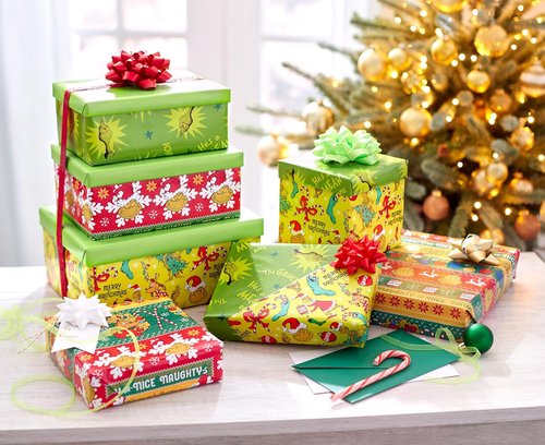 American Greetings Grinch Christmas Wrapping Paper - Festive Green & Red Gift Wrap, 3 Rolls (105 sq. ft.)