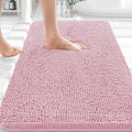 OLANLY Bathroom Rugs - Extra Soft Chenille Bath Mats with Rubber Backing | Quick Dry, Machine Washable, 36x24, Dusty Rose
