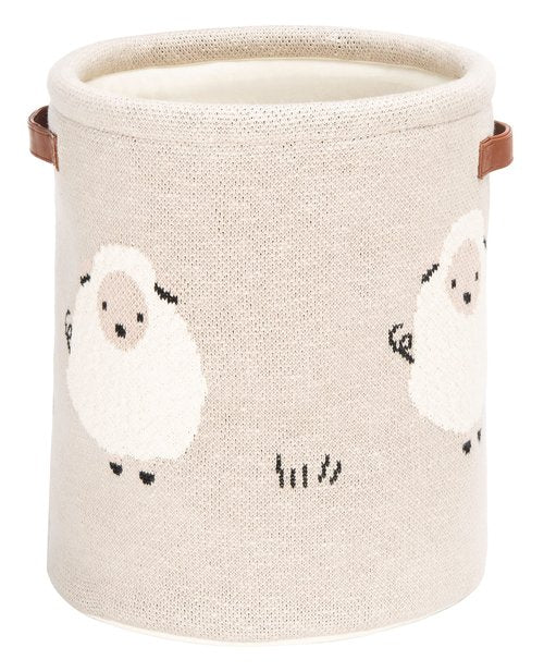 SAFAVIEH Baby Collection Kibbles Sheep Grey Cotton Nursery Storage Basket with Handles (Fully Assembled)