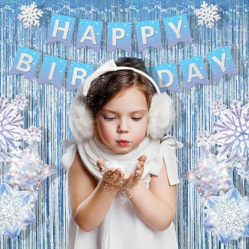 Blue Tinsel Curtain Streamers - Foil Fringe Party Backdrop for Engagement & Birthdays | 2 Pack 3.3x8.3ft
